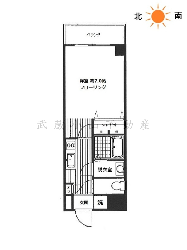 クローゼットの奥に棚付きの部屋