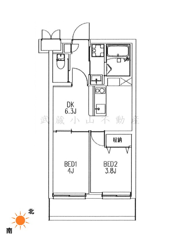 壁式コンクリート造と二重サッシで防音性能は高めのお部屋です！