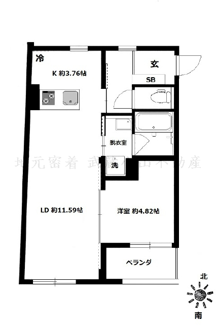 日当たりの良いＬＤＫと洋室です！